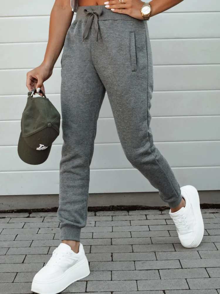 Spodnie Damskie>Dstreet Spodnie damskie dresowe FITS ciemnoszare UY2185