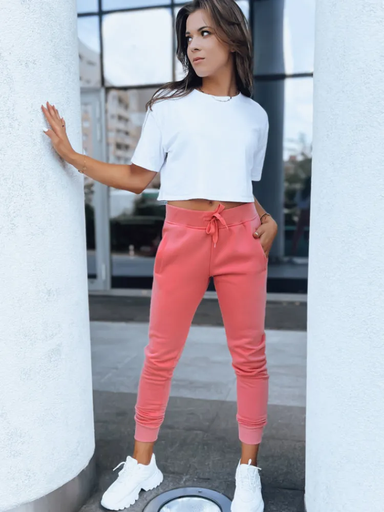 Spodnie Damskie>Dstreet Spodnie damskie dresowe FITS różowe UY0584