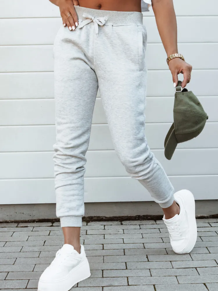 Spodnie Damskie>Dstreet Spodnie damskie dresowe FITS jasnoszare UY2186