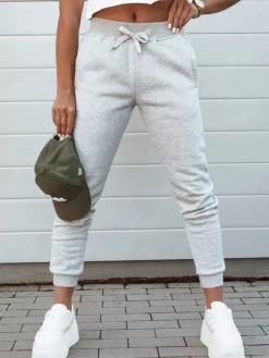 Spodnie Damskie>Dstreet Spodnie damskie dresowe FITS jasnoszare UY2186