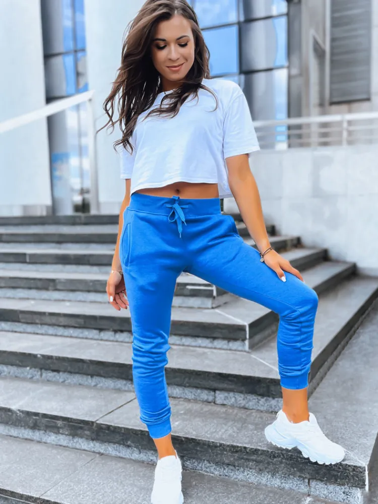 Spodnie Damskie>Dstreet Spodnie damskie dresowe FITS niebieskie UY0972