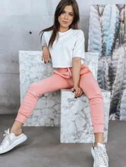 Spodnie Damskie>Dstreet Spodnie damskie dresowe FITS różowe UY0553z