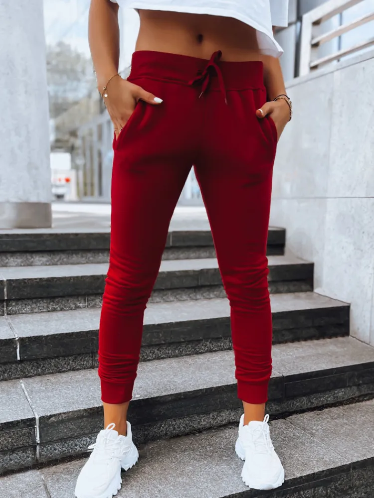 Spodnie Damskie>Dstreet Spodnie damskie dresowe FITS bordowe UY0206