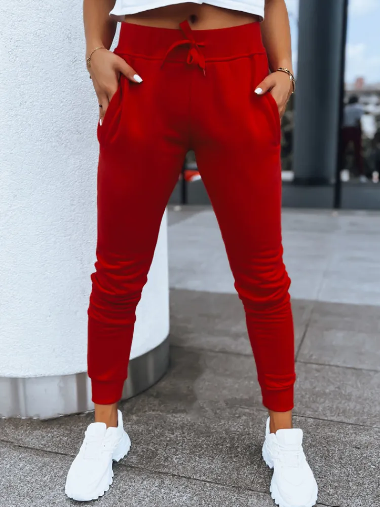 Spodnie Damskie>Dstreet Spodnie damskie dresowe FITS czerwone UY0533