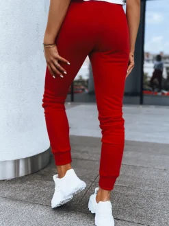 Spodnie Damskie>Dstreet Spodnie damskie dresowe FITS czerwone UY0533