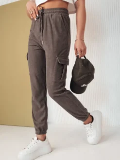 Spodnie Damskie>Dstreet Spodnie damskie dresowe FLAYON szare UY2060