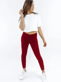 Spodnie Damskie>Dstreet Spodnie damskie dresowe FITS czerwone UY0537