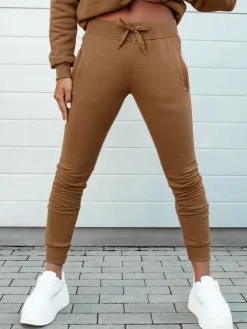 Spodnie Damskie>Dstreet Spodnie damskie dresowe FITS brązowe UY2146