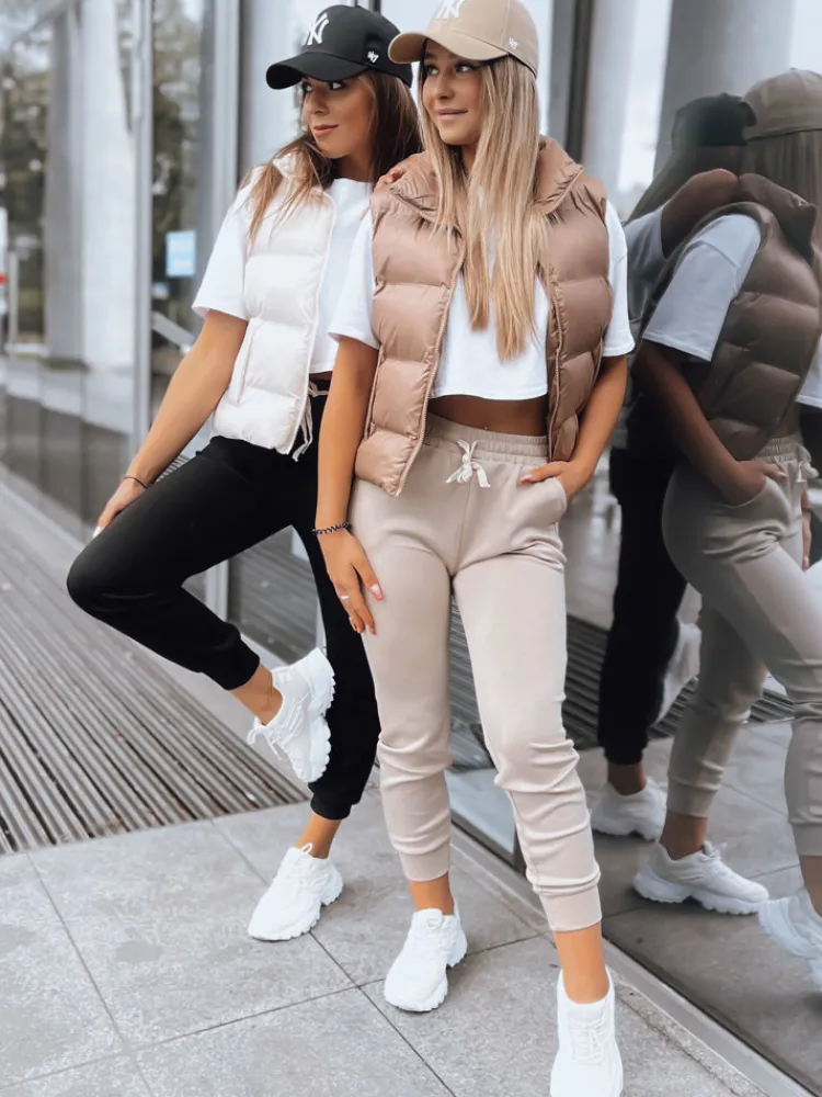 Spodnie Damskie>Dstreet Spodnie damskie dresowe joggery MORELO beżowe UY1583