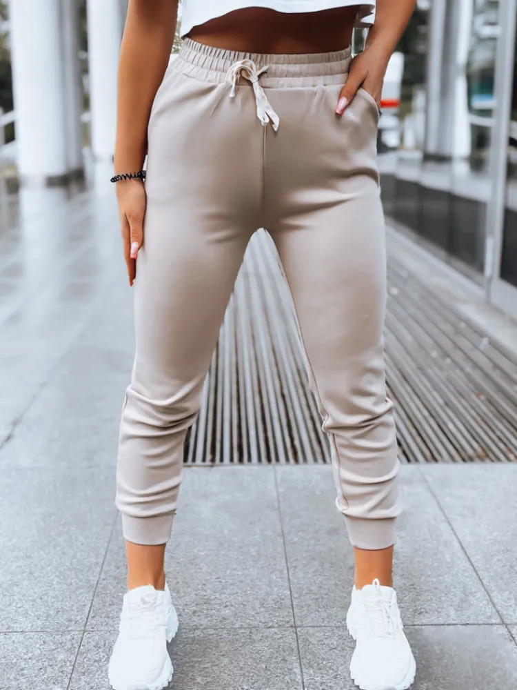 Spodnie Damskie>Dstreet Spodnie damskie dresowe joggery MORELO beżowe UY1583