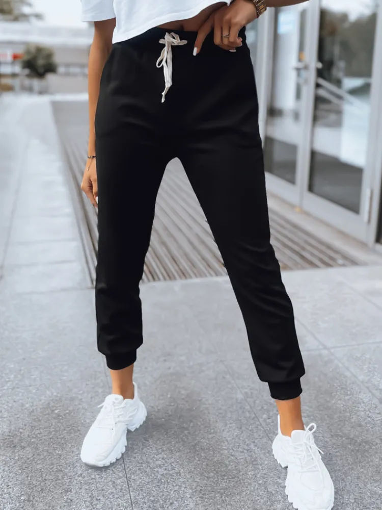 Spodnie Damskie>Dstreet Spodnie damskie dresowe joggery MORELO czarne UY1581