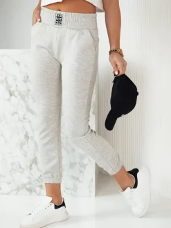 Spodnie Damskie>Dstreet Spodnie damskie dresowe KAROT szare UY1810