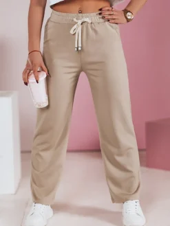 Spodnie Damskie>Dstreet Spodnie damskie dresowe masełko wide leg SOFTIA beżowe UY2403