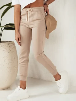 Spodnie Damskie>Dstreet Spodnie damskie dresowe MILA beżowe UY1824