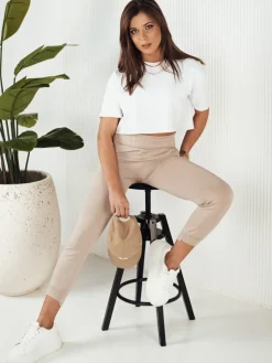 Spodnie Damskie>Dstreet Spodnie damskie dresowe STEVEN beżowe UY1805