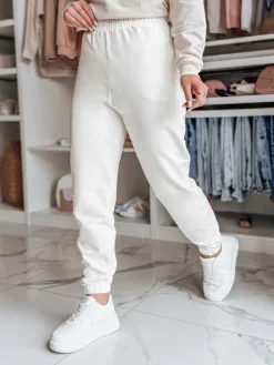 Spodnie Damskie>Dstreet Spodnie damskie dresowe SWAN ecru UY2082