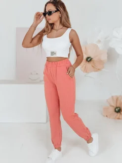 Spodnie Damskie>Dstreet Spodnie damskie dresowe STIVEL brzoskwiniowe UY02719