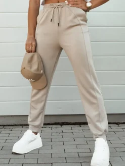 Spodnie Damskie>Dstreet Spodnie damskie dresowe SMILL beżowe UY2112