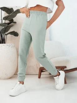 Spodnie Damskie>Dstreet Spodnie damskie dresowe SWAN oliwkowe UY2084