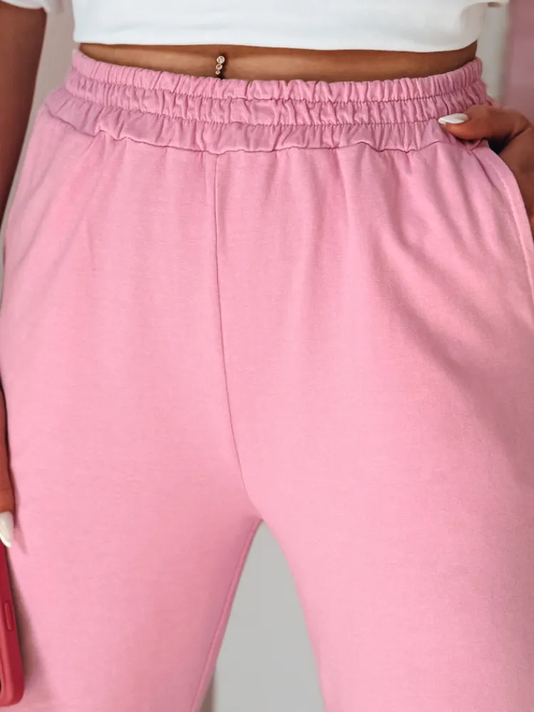 Spodnie Damskie>Dstreet Spodnie damskie dresowe wide leg DRESLINA różowe UY2691
