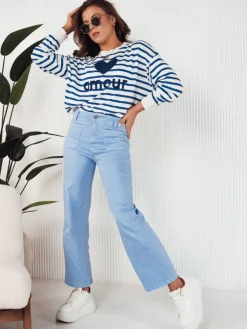 Spodnie Damskie>Dstreet Spodnie damskie dzwony FERREL błękitne UY1952