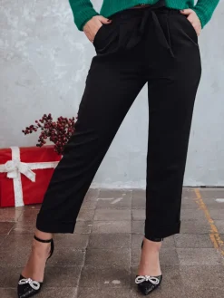 Spodnie Damskie>Dstreet Spodnie damskie ELEGANTIS czarne UY2297