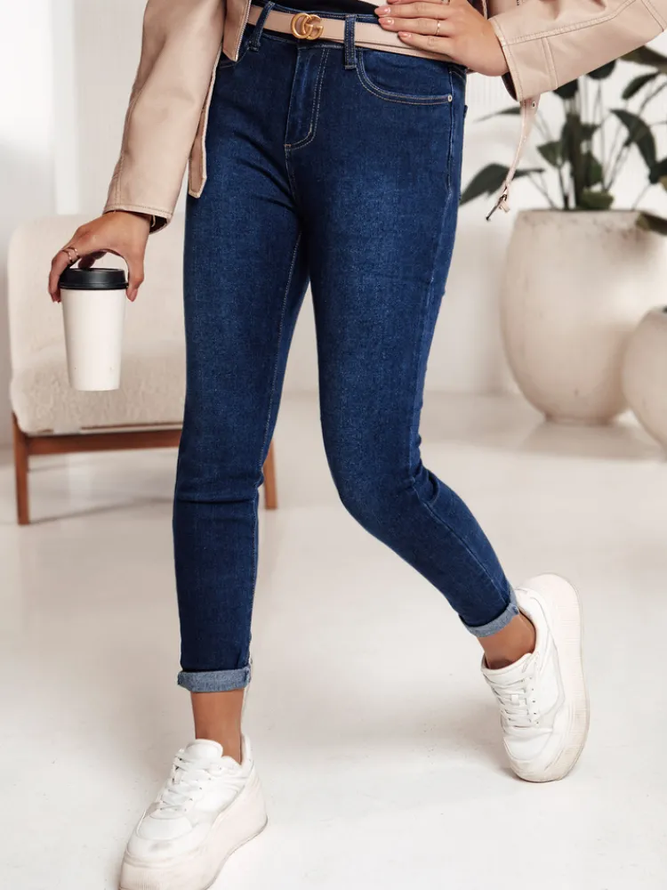 Jeansy Damskie>Dstreet Spodnie damskie FALERIS jeansowe niebieskie UY2242