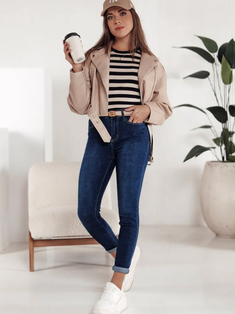 Jeansy Damskie>Dstreet Spodnie damskie FALERIS jeansowe niebieskie UY2242