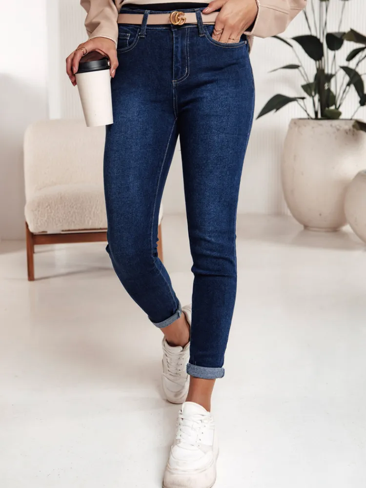 Jeansy Damskie>Dstreet Spodnie damskie FALERIS jeansowe niebieskie UY2242