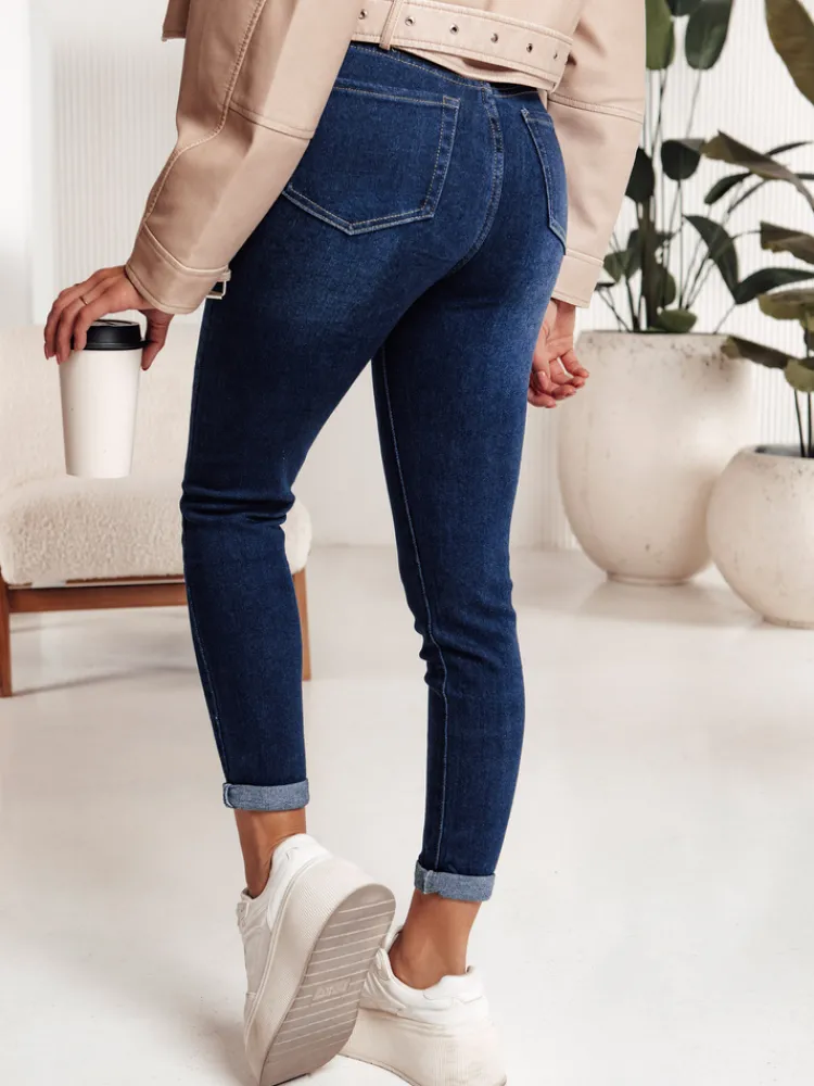 Jeansy Damskie>Dstreet Spodnie damskie FALERIS jeansowe niebieskie UY2242