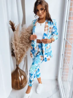 Spodnie Damskie>Dstreet Spodnie damskie FLOWER GARDEN błękitne UY1471