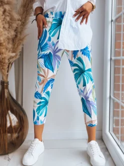 Spodnie Damskie>Dstreet Spodnie damskie FLOWER GARDEN zielone UY1473