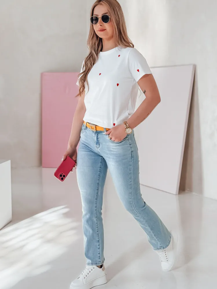 Jeansy Damskie>Dstreet Spodnie damskie jeansowe straight leg z paskiem TENDJEN niebieskie UY2497