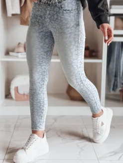 Jeansy Damskie>Dstreet Spodnie damskie jeansowe skinny z paskiem FELINA niebieskie UY2474