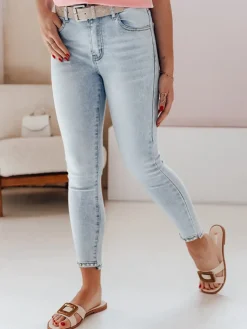 Jeansy Damskie>Dstreet Spodnie damskie jeansowe MISSPEARL niebieskie UY2709