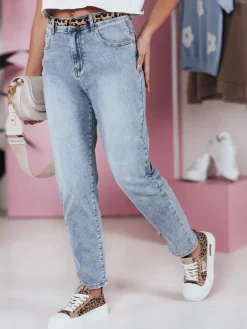 Jeansy Damskie>Dstreet Spodnie damskie jeansowe mom fit z paskiem CASUALJIN UY2351
