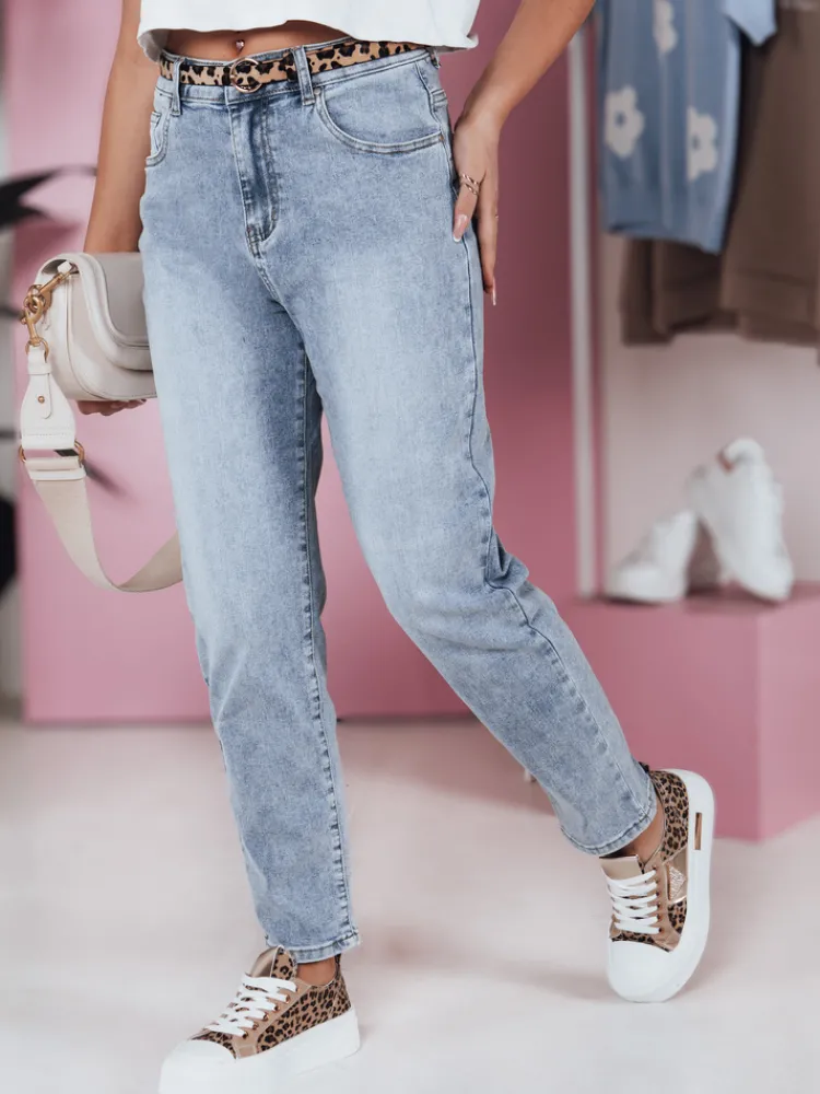 Jeansy Damskie>Dstreet Spodnie damskie jeansowe mom fit z paskiem CASUALJIN UY2351