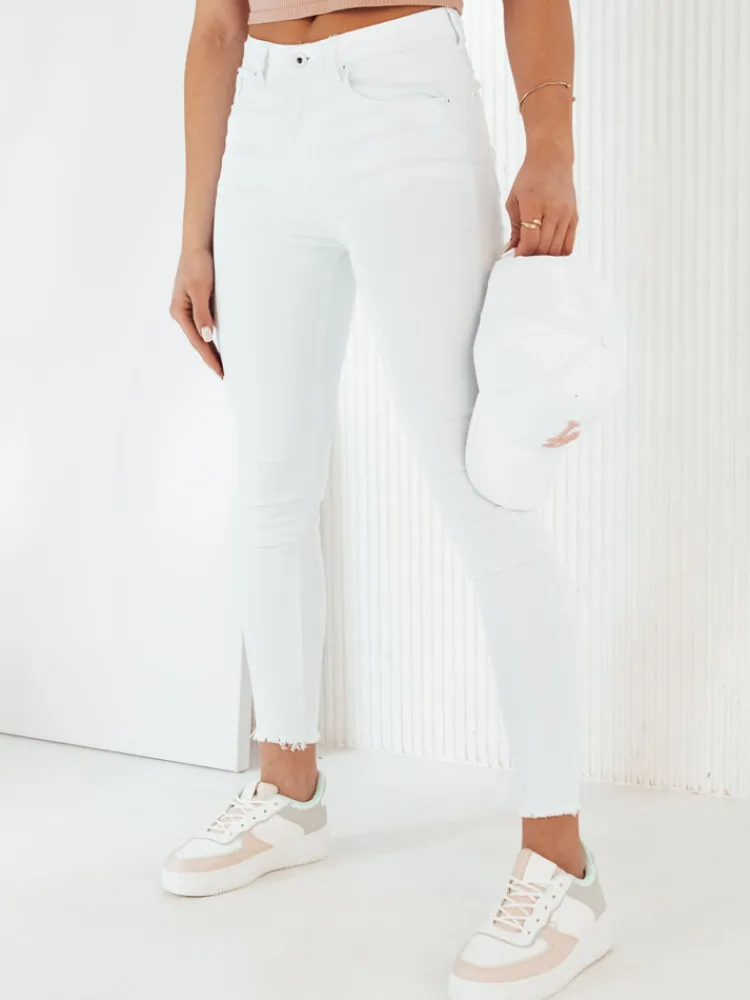 Jeansy Damskie>Dstreet Spodnie damskie jeansowe NAVILES białe UY1987