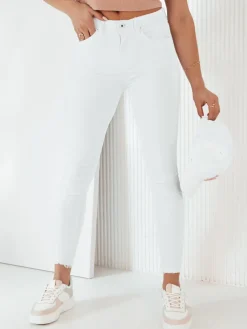 Jeansy Damskie>Dstreet Spodnie damskie jeansowe NAVILES białe UY1987