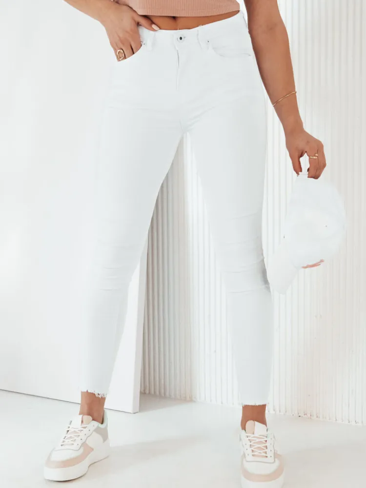 Jeansy Damskie>Dstreet Spodnie damskie jeansowe NAVILES białe UY1987