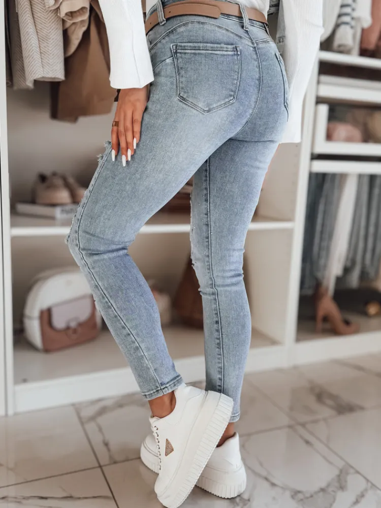 Jeansy Damskie>Dstreet Spodnie damskie jeansowe skinny DEMISTYLE niebieskie UY2496
