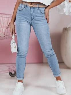 Jeansy Damskie>Dstreet Spodnie damskie jeansowe slim fit MYJINN UY2380