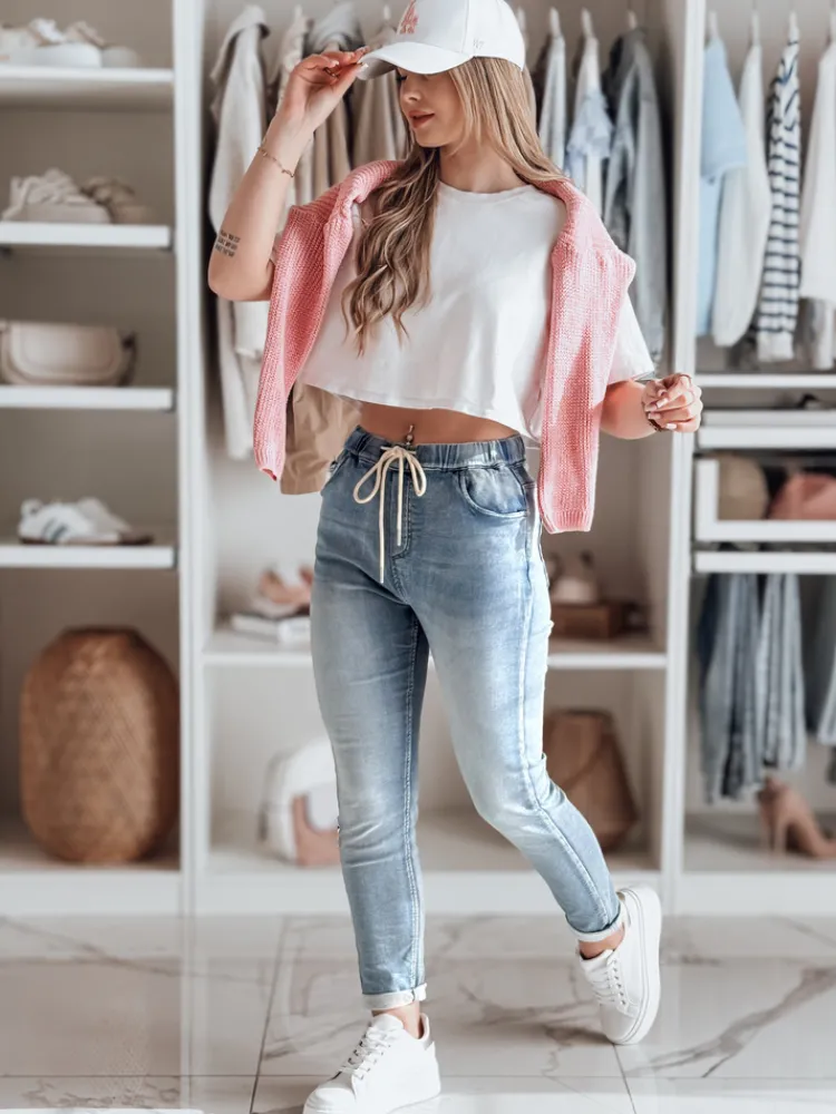 Jeansy Damskie>Dstreet Spodnie damskie jeansowe slim fit SEMIFIT UY2352