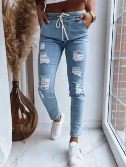 Jeansy Damskie>Dstreet Spodnie damskie jeansowe SHERIA niebieskie UY1427