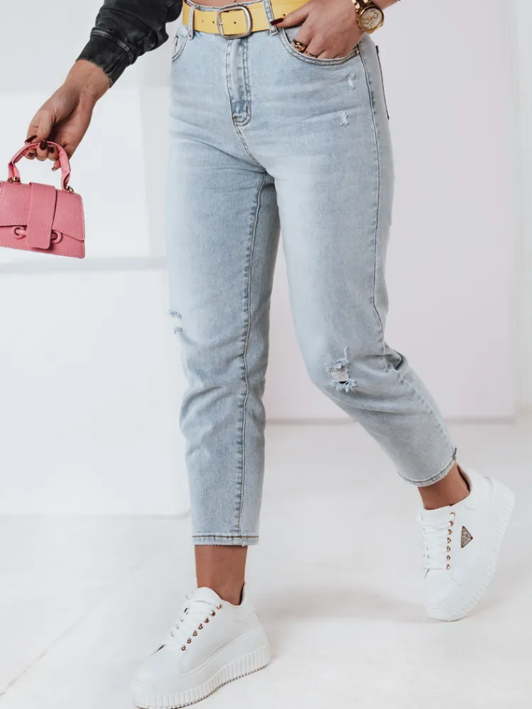 Jeansy Damskie>Dstreet Spodnie damskie jeansowe mom fit z paskiem JEANMOMENT UY2358