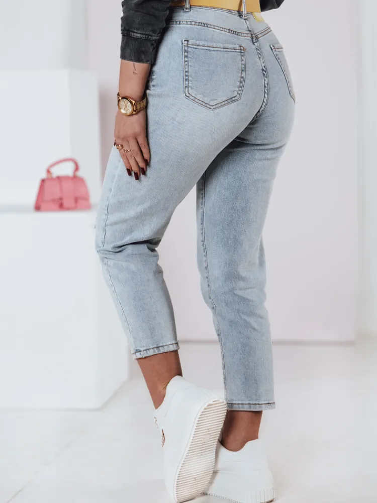 Jeansy Damskie>Dstreet Spodnie damskie jeansowe mom fit z paskiem JEANMOMENT UY2358