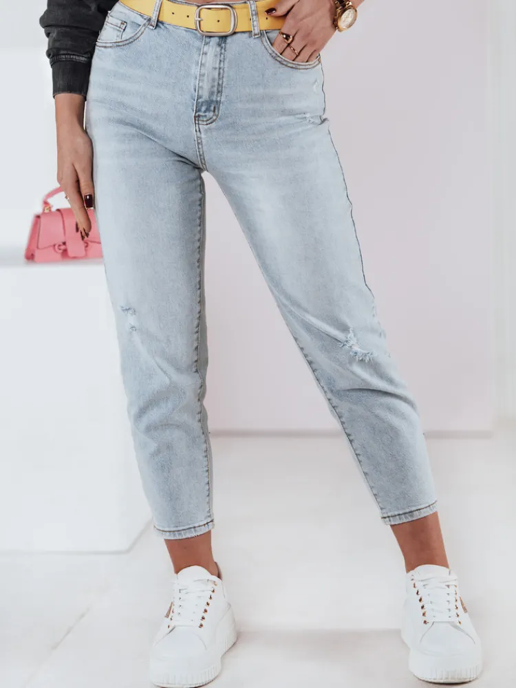 Jeansy Damskie>Dstreet Spodnie damskie jeansowe mom fit z paskiem JEANMOMENT UY2358