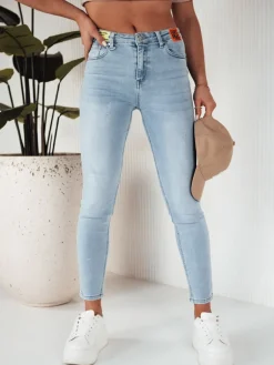 Jeansy Damskie>Dstreet Spodnie damskie jeansowe NIRE jasnoniebieskie UY1862