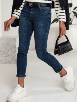 Jeansy Damskie|Spodnie Damskie>Dstreet Spodnie damskie jeansowe BEVINO ciemnoniebieskie UY2200