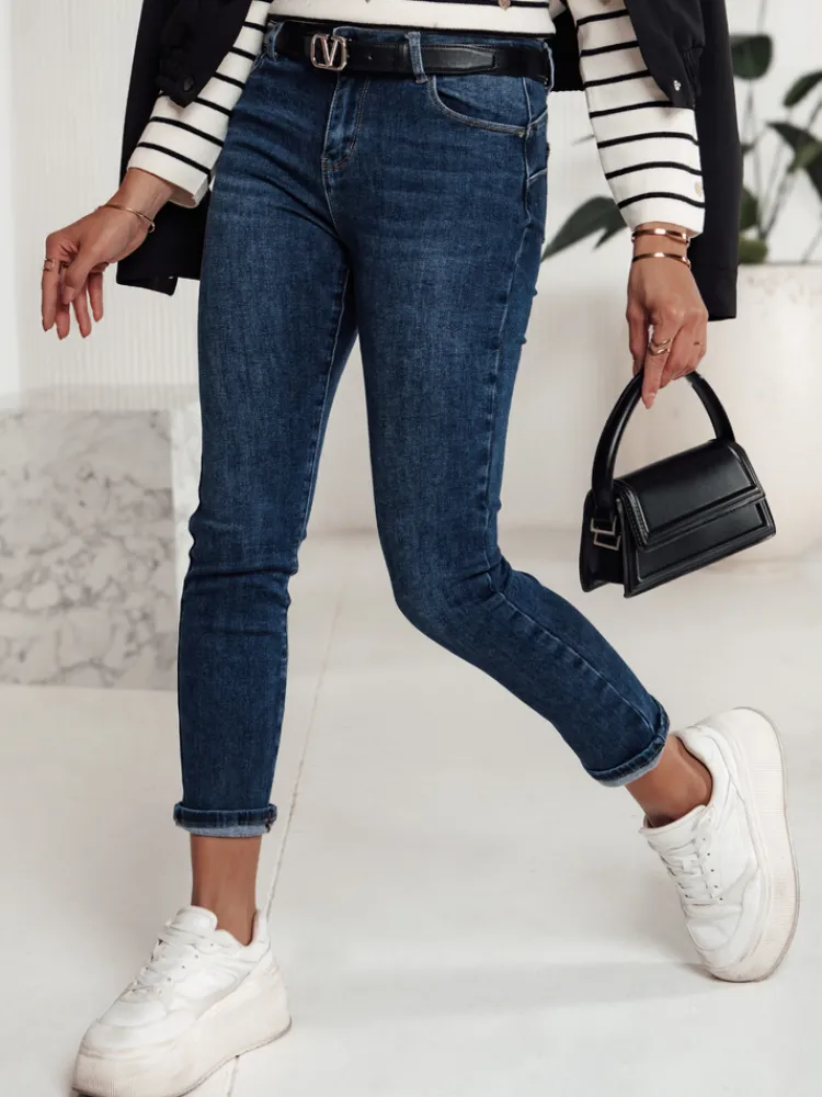 Jeansy Damskie|Spodnie Damskie>Dstreet Spodnie damskie jeansowe BEVINO ciemnoniebieskie UY2200